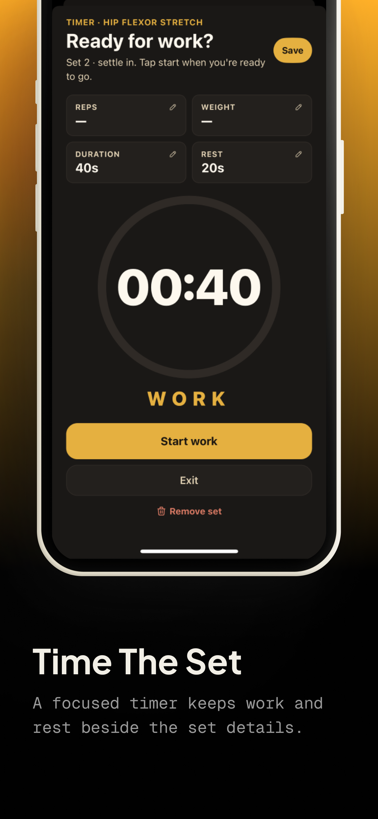Train with the timer